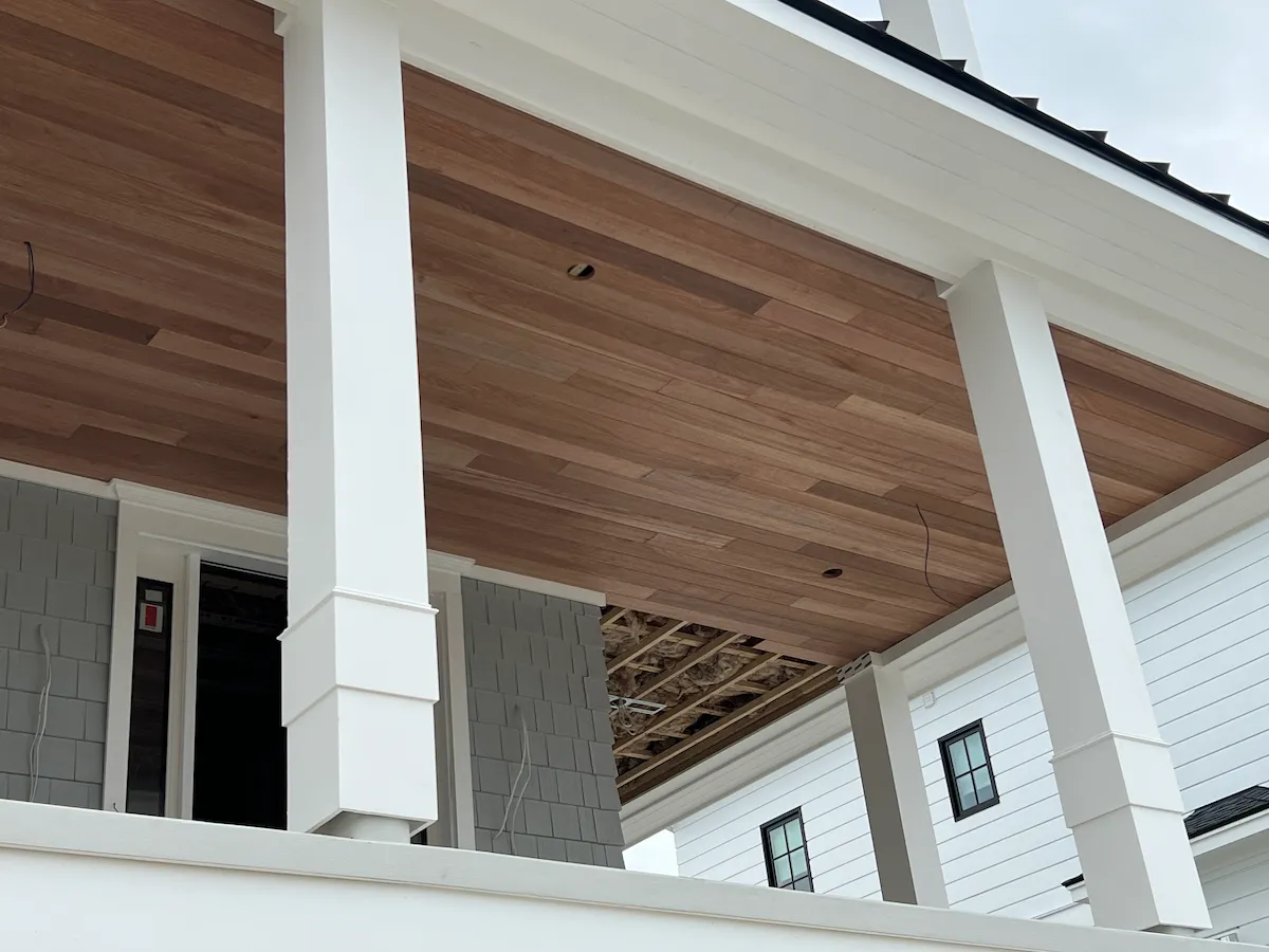 Cedar Tongue and Groove Porch Ceiling Installation, Coastal NJ