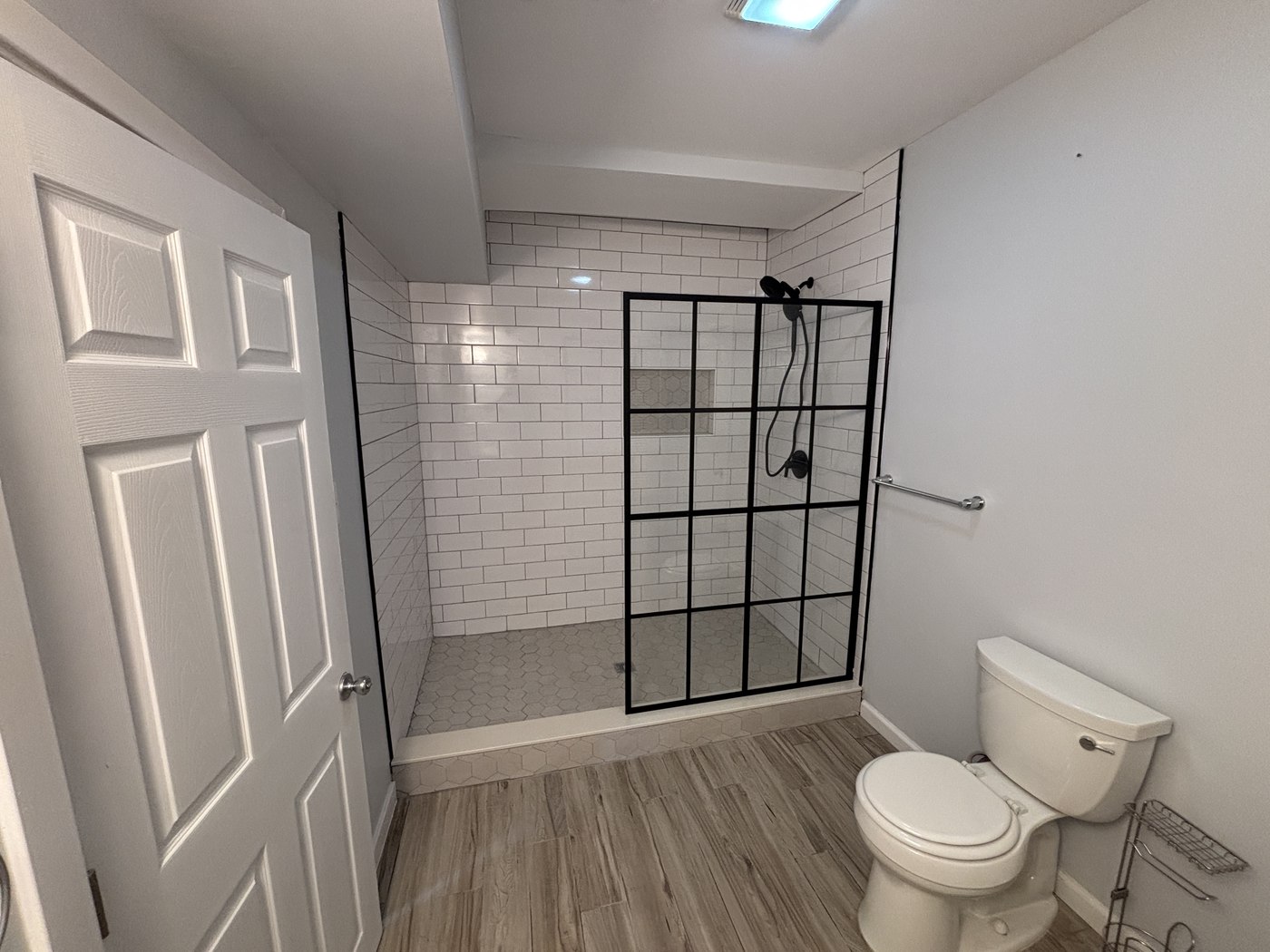 Wildwood NJ bathroom after full room view walk-in shower