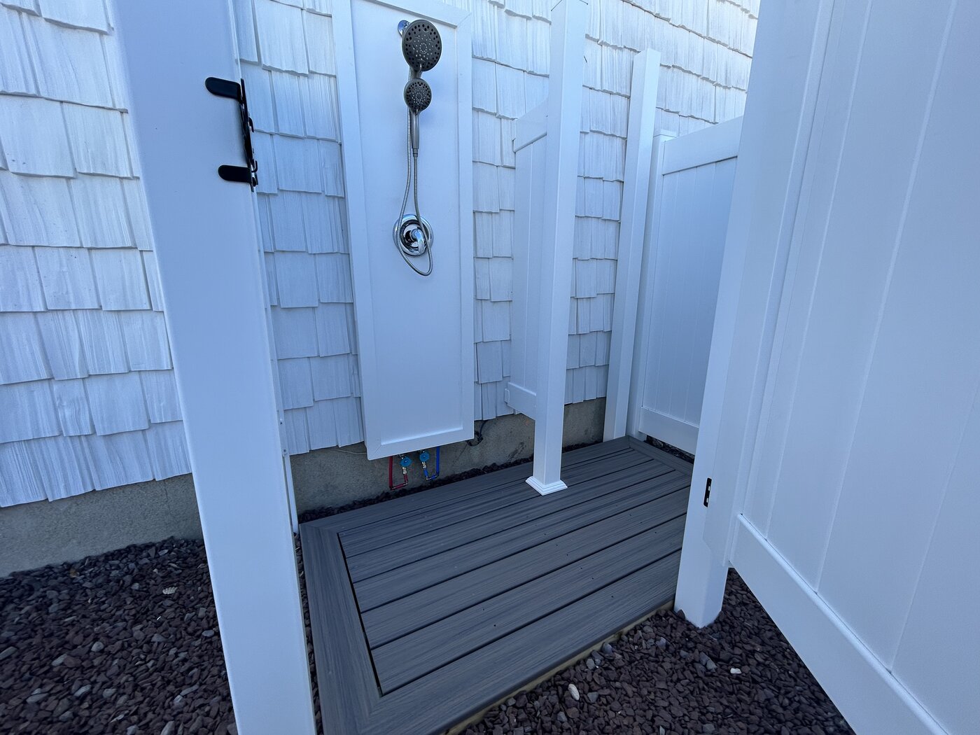 4x6 outdoor shower Trex floor NJ